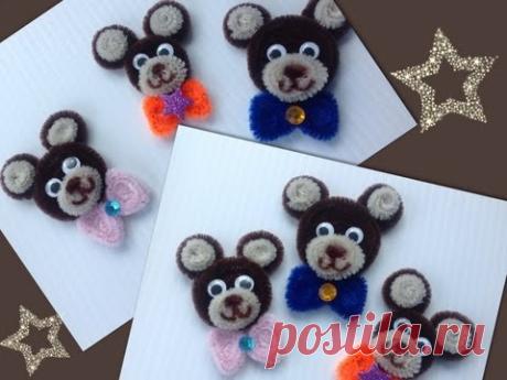 CARITA DE OSITO CON LIMPIA PIPAS.- PIPE CLEANERS HEAD BEAR .