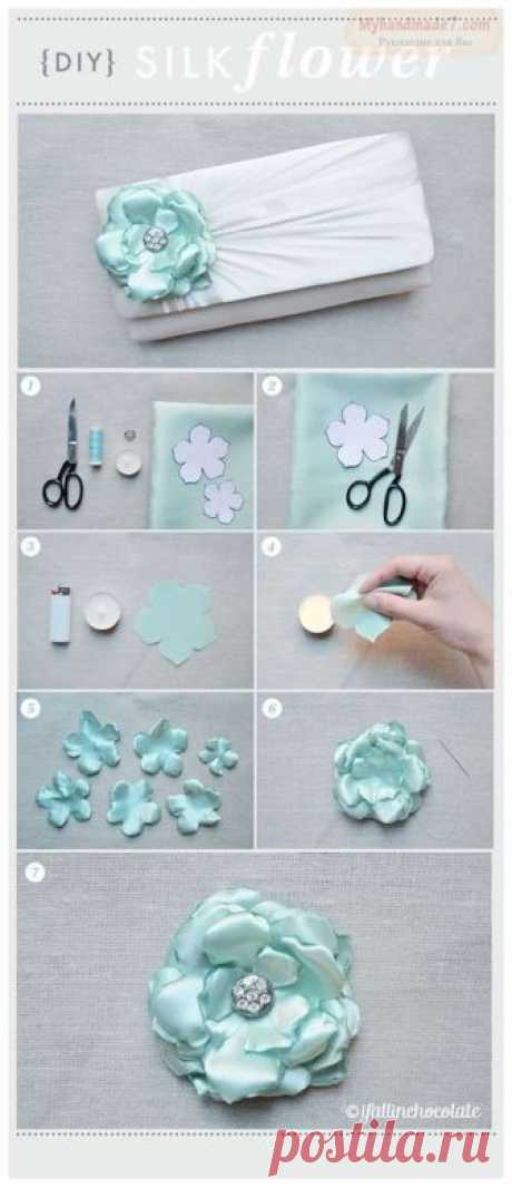 Цветы из лент — Сделай сам, идеи для творчества - DIY Ideas