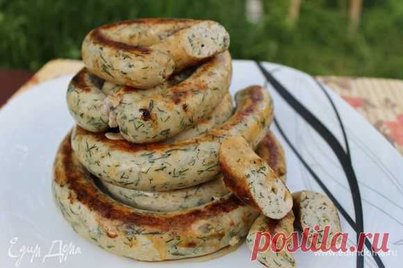 Куриные колбаски с зеленью и сыром для гриля