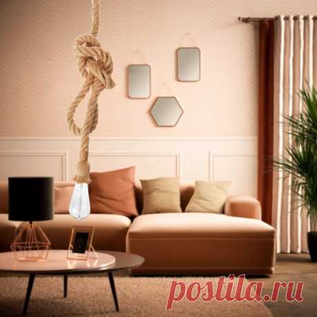 Retro e27 hanging lamp base holder hemp rope pendant light home restaurant decor ac90-260v Sale - Banggood.com