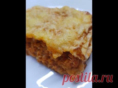 Быстрая лазанья из лаваша и фарша