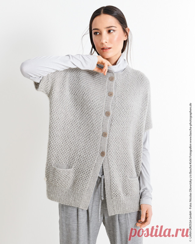 Вязаный жакет с короткими рукавами...JACKET Silkhair