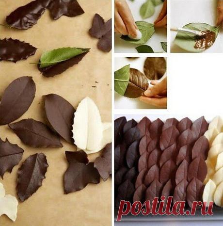 Делаем листья для декора десертов