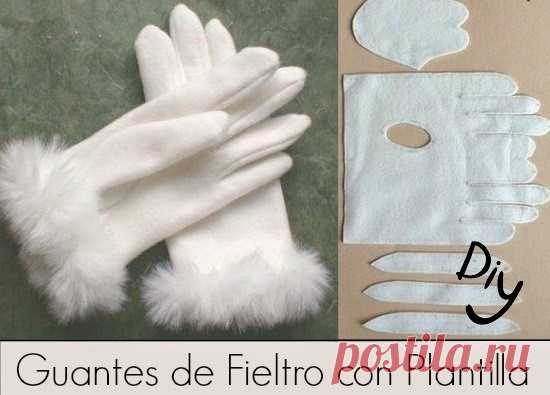 Como hacer unos Guantes paso a paso de Fieltro - enrHedando