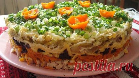 Слоеный салатик с куриной печенью | Домоводство для всей семьи