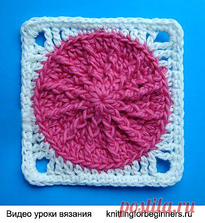 Квадратный мотив с рельефными столбиками. Видео МК. / knittingforbeginners.ru