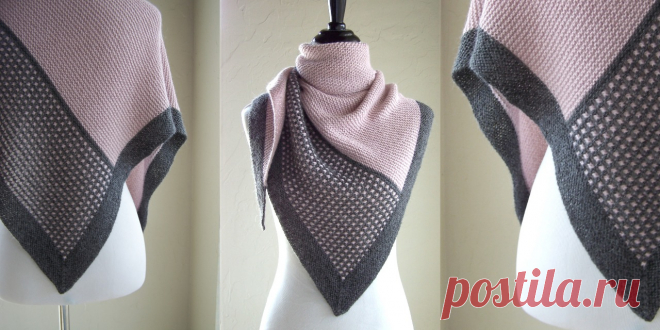 Серо-розовая шаль Pink Graphite - Вяжи.ру