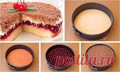 БЫСТРЫЙ ВИШНЕВЫЙ ПИРОГ "НАСЛАЖДЕНИЕ"!.