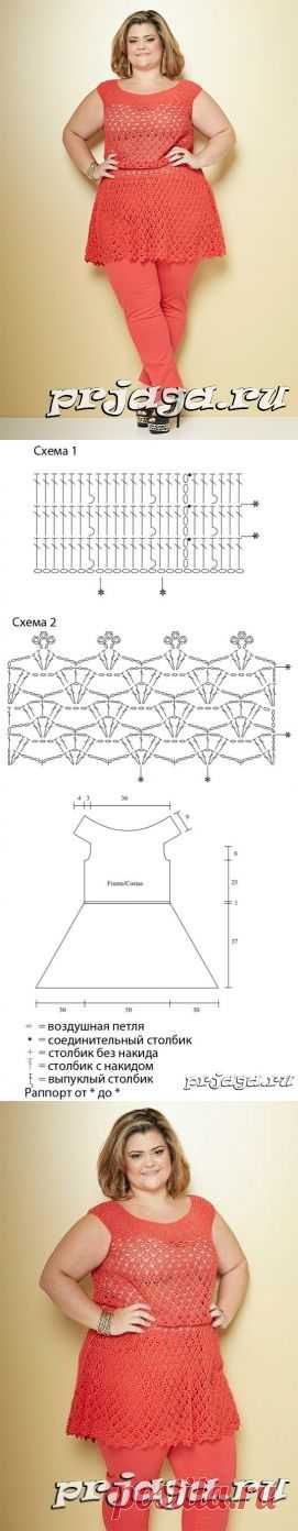 Туника, вязание для полных женщин