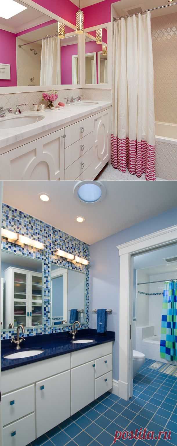 Дизайн яркой ванной.