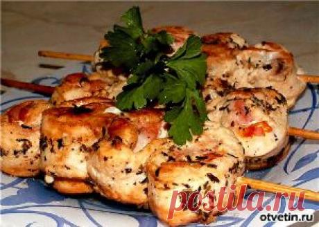 Готовим в духовке домашний шашлык из курицы в кефире