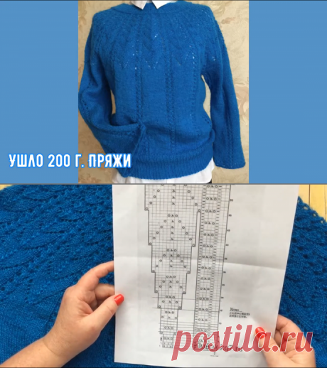 Джемпер с круглой кокеткой, рукав 3 четверти.