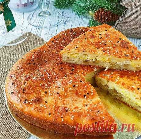 Наливной пирог с капустой и яйцом — ДОМАШНИЕ