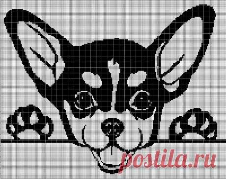 Схема вышивки крестом силуэт чихуахуа в pdf