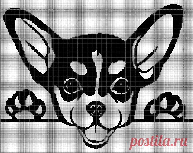 Схема вышивки крестом силуэт чихуахуа в pdf