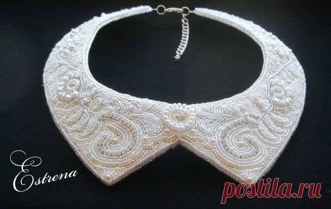 Воротник "White Collection". | biser.info - всё о бисере и бисерном творчестве