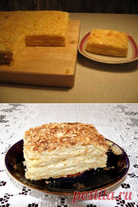 Торт «Наполеон» (коржи из двух видов теста)