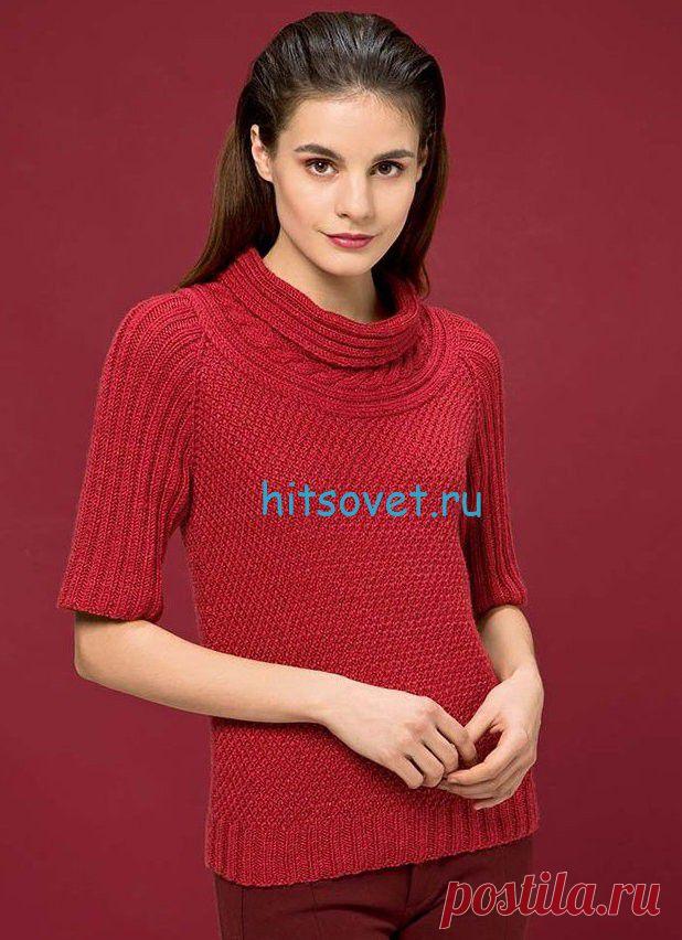 Пуловер. Вязание спицами.