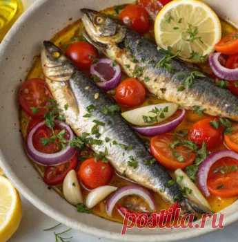 Сардины с овощами в духовке