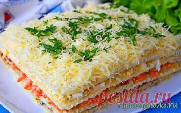 Закусочный торт с рыбными консервами — Сад Заготовка