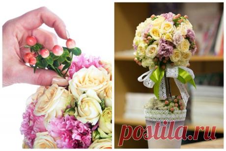 Деревце из весенних цветов или «Топиарий» | Позитив - только интересные статьи