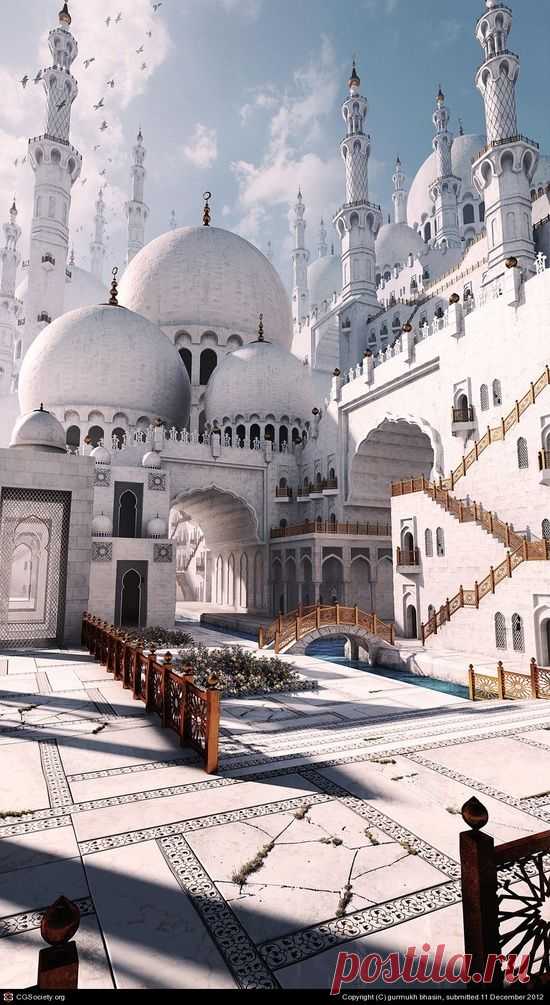 ledecorquejadore: Digital art inspired by Sheikh Zayed Mosque in Abu Dhabi by gurmukh bhasin, 2012