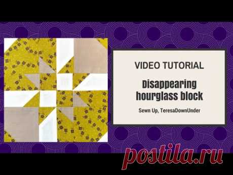 (45) Disappearing hourglass quilting block - video tutorial - YouTube