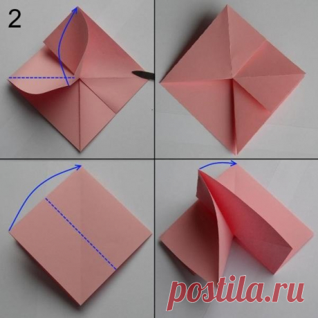 Роза из цветной бумаги