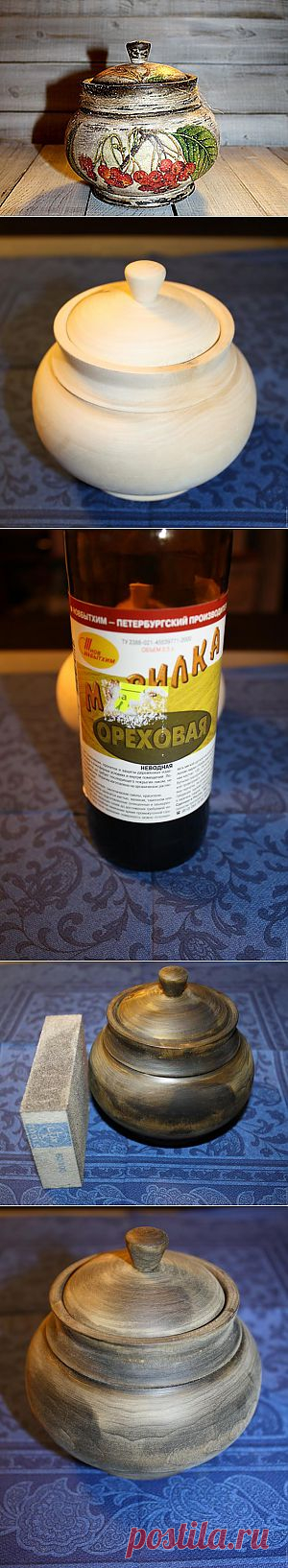 Искусственное состаривание "Горшочек для хранения" - Ярмарка Мастеров - ручная работа, handmade