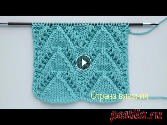 Узоры спицами. Ажурные елочки. Knitting patterns. Lace crristmas trees. Красивый рельефный ажурный узор «Елочки» можно применять для вязания вещей деткам и взрослым. Раппорт узора 16 петель и 10 рядов. Для образца набираем...