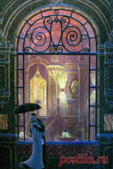 Под мелодию дождя. Художник Denis Nolet. | Оригинальное творчество талантливых и увлеченных людей