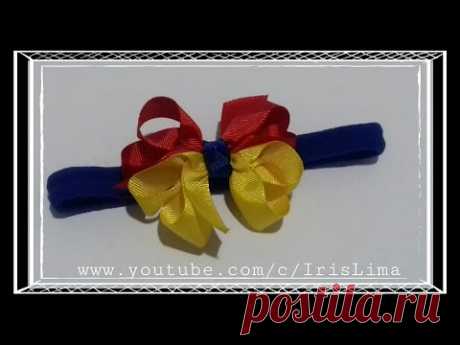 Prévia Laço Boutique Duplo com Ponta Tema Branca de Neve