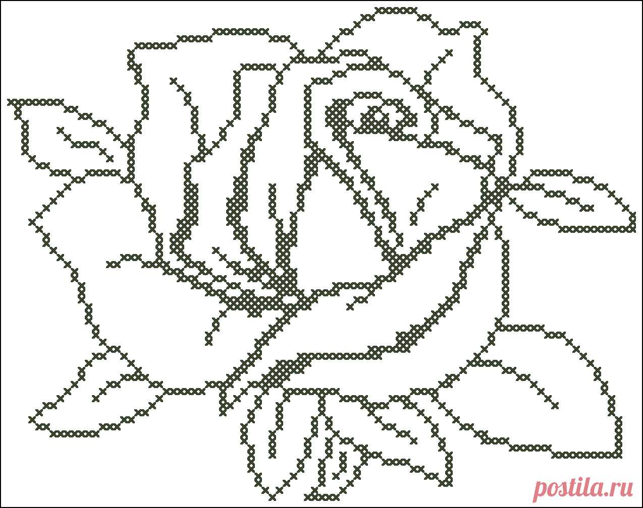 Роза по клеточкам