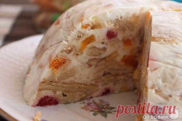 Рецепт: Торт желейный с фруктами | с печеньем