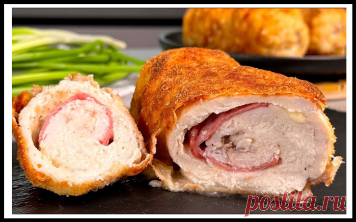 Нежные куриные рулетики с сыром и ветчиной: проще и вкуснее котлет!