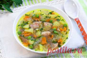 Рецепт: Куриный суп с зелёным горошком и капустой на RussianFood.com