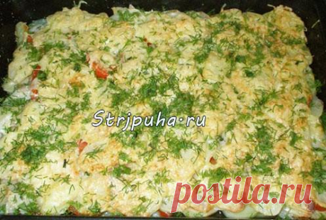 Рыба с картофелем, запеченная под майонезом