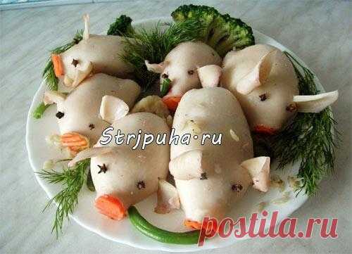 «Шустрые поросята» — закуска из кальмаров