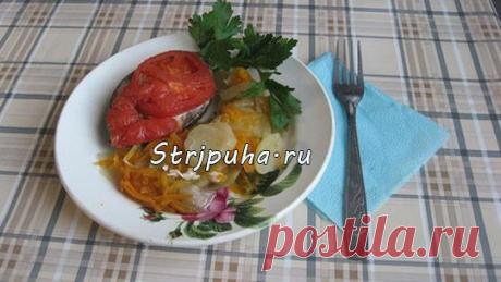Рыба с овощами, запеченная в духовке — Домашняя кулинария