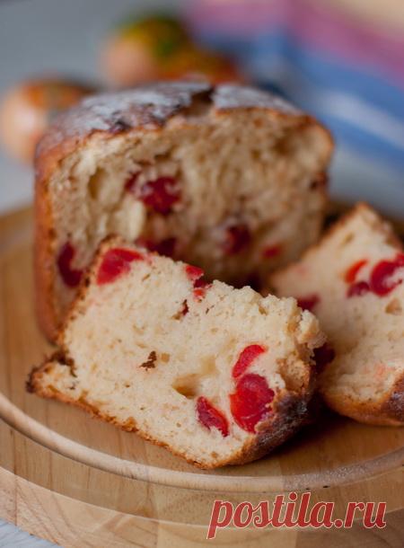 Творожный кулич с пьяной вишней