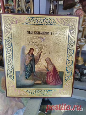 Антикварная Икона Благовещение Пресвятой Богородиц купить в Москве | Хобби и отдых | Авито