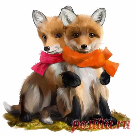 Фото Две лисички в шарфах, by Kajenna, страница