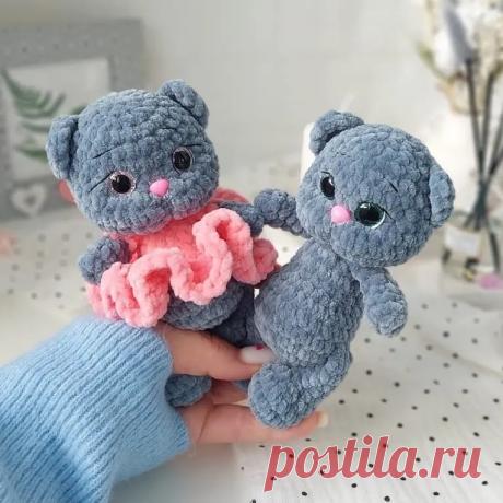 Плюшевые котики крючком: мастер-класс | Амигуруми