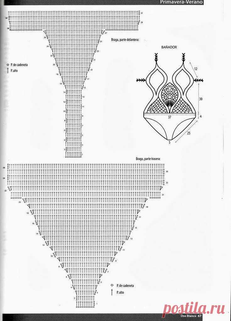 Купальники крючком со схемами