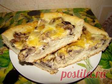 Грибная пицца-пирог — Домашняя кулинария