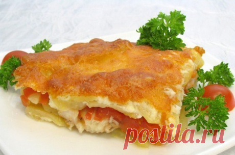 Запеканка с картофелем и рыбкой — Домашняя кулинария