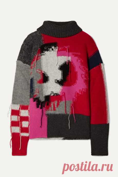 McQ Alexander McQueen | Monster patchwork intarsia wool-blend turtleneck sweater | NET-A-PORTER.COM
