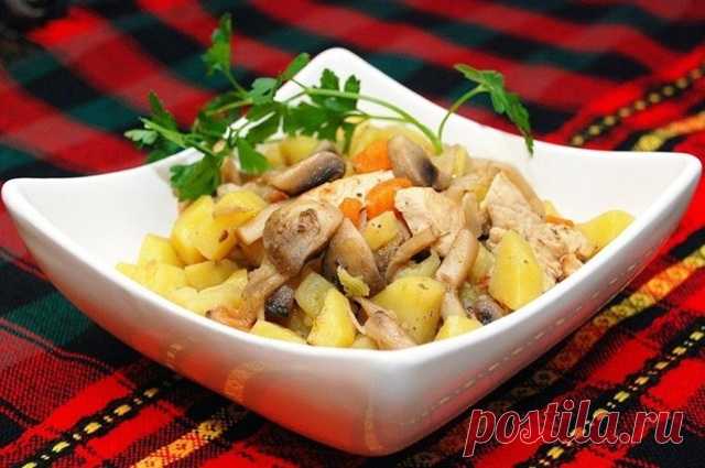 Рагу с курицей и шампиньонами в афганском казане — Дачный участок