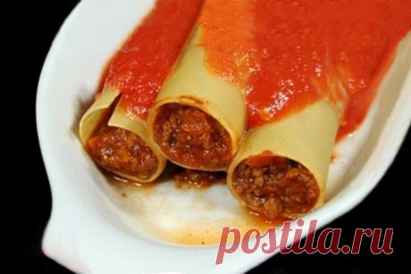 Фаршированные макароны (каннеллони) — ДОМАШНИЕ