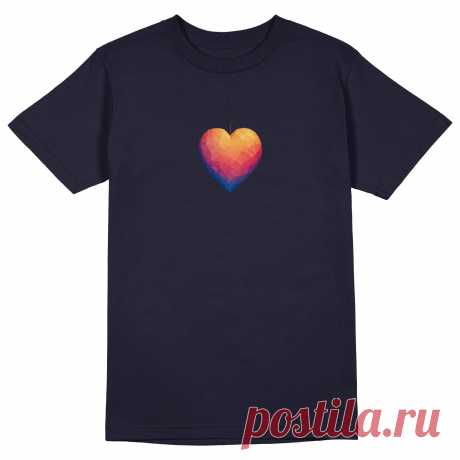 Мужская футболка «Геометрическое сердце манго» цвет серый меланж - дизайнер принта Anstey